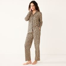 Женская пижамная рубашка Croft & Barrow® с длинным рукавом и пижамные штаны для сна Croft & Barrow