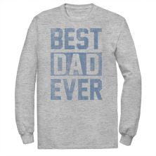 Big & Tall Father's Day Best Dad Ever Block Letters Graphic Tee Unbranded