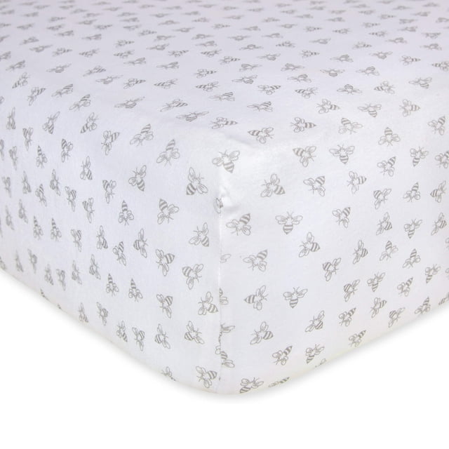 Burt's Bees Baby Honeybee Print Organic Crib Sheet, Blueberry Burt's Bees Baby