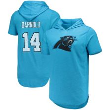 Мужская футболка с капюшоном Majestic Threads Sam Darnold Blue Carolina Panthers с именем и номером игрока Tri-Blend Majestic