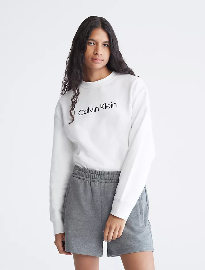 Толстовка свободного кроя со стандартным логотипом и круглым вырезом Calvin Klein