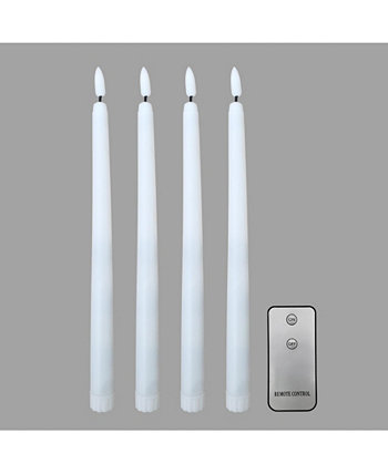 Конические свечи с фитильным пламенем на батарейках и дистанционным управлением, набор из 4 шт. JH Specialties Inc / Lumabase