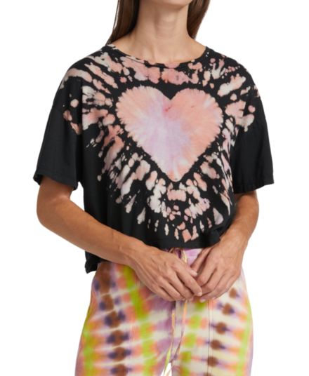 Укороченная футболка Heart Tie Dye RAQUEL ALLEGRA