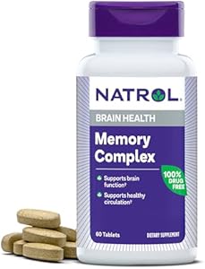 Natrol Memory Complex With Ginkgo Biloba 120mg and B Vitamins, Dietary Supplement for Brain Health and Memory Support, 60 Tablets (Таблетки), 30 Day Supply Natrol