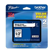 Brother Black on White Label Tape - (2-pack) Brother