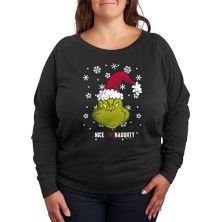 Plus Dr. Seuss The Grinch Naughty Or Nice Slouchy Graphic Sweatshirt Licensed Character