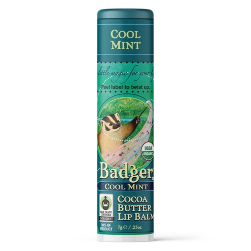 Бальзам для губ с органическим какао-маслом Badger Cool Mint - 0,25 унции Badger Basket