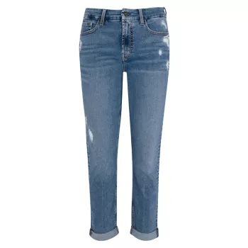 Укороченные джинсы Le Disco с эффектом потертости до щиколотки JEN7