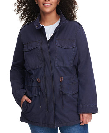 Модная куртка в стиле милитари с хлопковым капюшоном больших размеров Levi's®