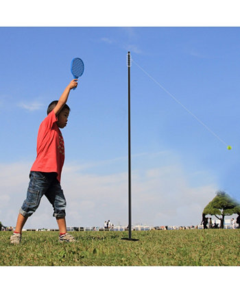 Игра «Hey Play Rope Ball Tether Swing» — полный набор с шестом, 2 ракетками и мячом со веревкой — классическое занятие на свежем воздухе для детей и взрослых Trademark Global