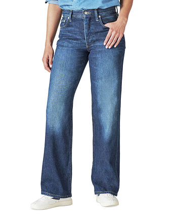 Широкие джинсы с высокой посадкой и потертостями спереди Lucky Brand