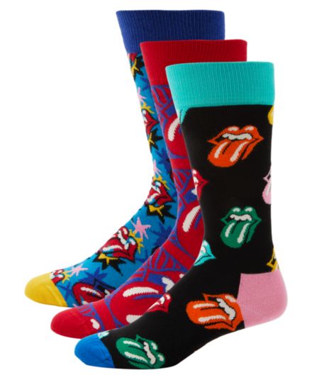 Набор из 3 носков с круглым вырезом Rolling Stones в ассортименте Happy Socks