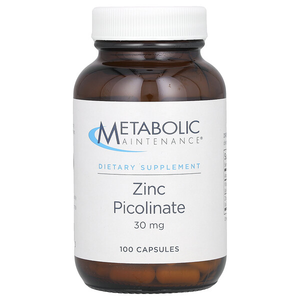 Пиколинат цинка, 30 мг, 100 капсул Metabolic Maintenance