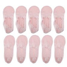 5 Pairs Invisible Lace Socks Breathable Soft Fashion For Women Unique Bargains