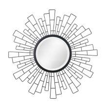 Коллекция Stonebriar, настенное зеркало в черной металлической рамке с геометрическим рисунком солнечных лучей STONEBRIAR