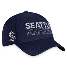 Мужская шляпа Fanatics Deep Sea Seattle Kraken Authentic Pro Road Flex с логотипом Fanatics