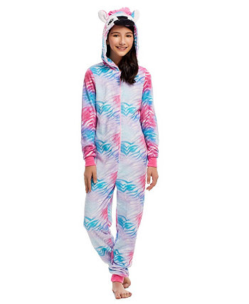 Детская пижама-комбинезон из плюшевой фланели для девочек с капюшоном в виде лица животного, огнестойкая, без ножек, детская пижама с молнией до половины, для малышей и девочек Jellifish Kids