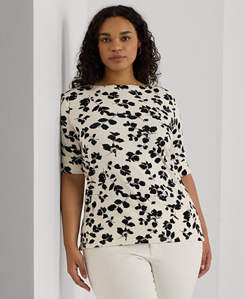 Женская блузка большого размера с лодочным вырезом LAUREN Ralph Lauren LAUREN Ralph Lauren