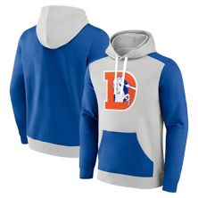 Мужской пуловер с капюшоном Fanatics Branded Grey/Royal Denver Broncos Gridiron Classics Lost Step Unbranded