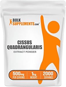 BulkSupplements.com Cissus Quadrangularis Extract Powder - Cissus Quadrangularis Supplement, Cissus Powder - Herbal Supplement, Gluten Free, 500mg per Serving, 1kg (2.2 lbs) (Pack of 1) BulkSupplements