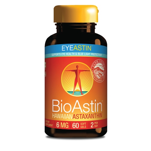 Nutrex Hawaii BioAstin® EyeAstin™ Гавайский астаксантин® Пищевая добавка — 6 мг — 60 мягких таблеток Nutrex Hawaii