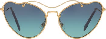Солнцезащитные очки-бабочки 65 мм неправильной формы MIU MIU