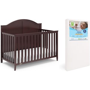 Graco Wilfred 5-in-1 Convertible Crib and Premium Crib & Toddler Mattress Bundle, Espresso Visit the Graco Store