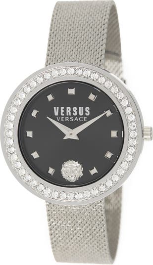 Часы из нержавеющей стали с украшением из кристаллов Versace и браслет-боло, 38 мм Versus Versace
