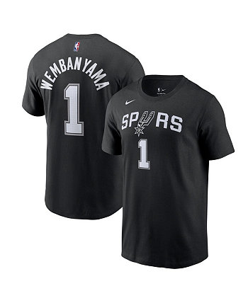 Черная мужская футболка Victor Wembanyama San Antonio Spurs с именем и номером драфта НБА 2023 года Nike