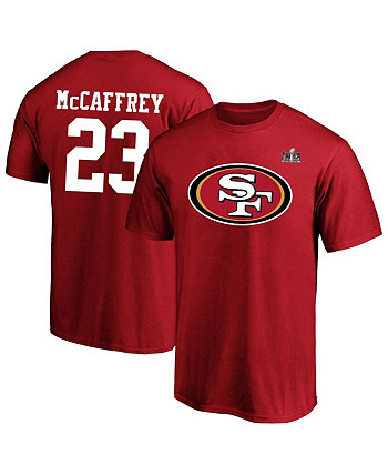 Мужская футболка Christian McCaffrey Scarlet San Francisco 49ers Super Bowl LVIII Big and Tall с именем и номером игрока Fanatics