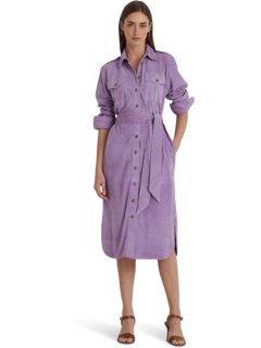 Замшевое платье-рубашка с поясом Ralph Lauren