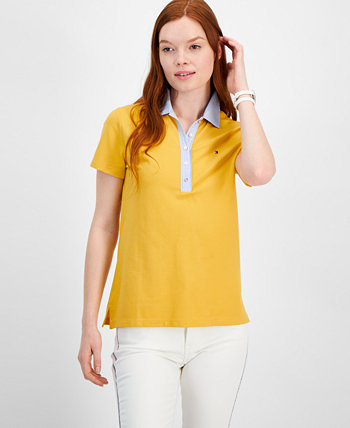 Women's Striped-Collar Polo Shirt Tommy Hilfiger