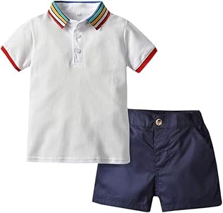 SANGTREE Baby Boys Clothes Outfit, Short Sleeves Polo T Shirt and Shorts Set Sangtree