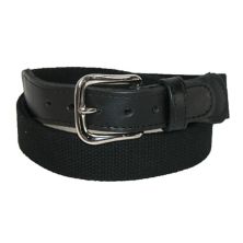 Boston Leather Men's Big & Tall Cotton Web Belt With Leather Tabs Boston Leather