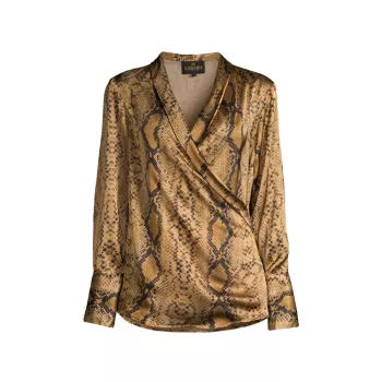 Атласная блузка Billie со змеиным принтом Karmamia