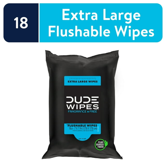 Dude Wipes Unscented Flushable Wipes 18Ct DUDE