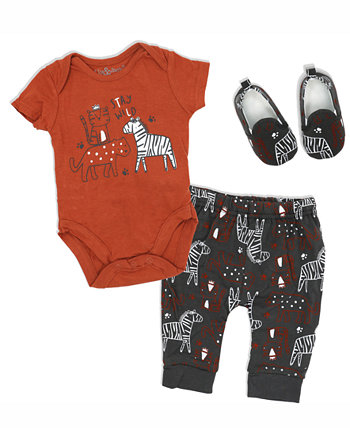 Боди для мальчиков Stay Wild, брюки и обувь для бега, комплект из 3 предметов Lily & Jack
