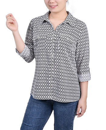 Женская рубашка 3/4 Roll Tab с карманами NY Collection