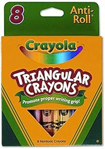 Треугольные мелки Crayola (набор из 8 штук) для рисования и творчества, безопасные для детей от 4 лет Crayola