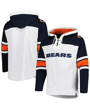 Мужской пуловер с капюшоном на шнуровке Chicago Bears Heather Grey Gridiron '47 Brand
