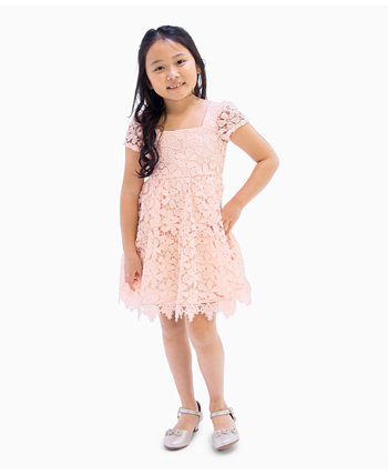 Кружевное платье с короткими рукавами для маленьких девочек Rare Editions