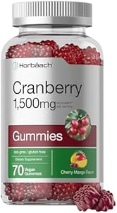 Horbäach Cranberry Gummies | 70 Count | Vegan, Non-GMO, and Gluten Free Supplement | High Potency Extract Formula Horbäach