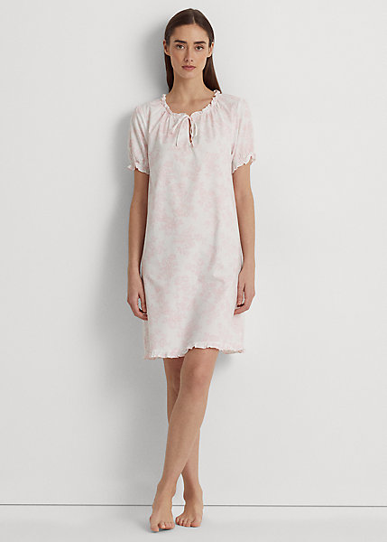 Floral Poplin Puff-Sleeve Nightgown LAUREN Ralph Lauren