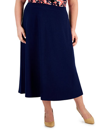 Однотонная юбка-миди со швами больших размеров без застежки Kasper