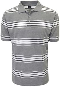 URBANJ Men's Striped Polo Shirt Short Sleeve Regular Fit Pique Polo URBANJ