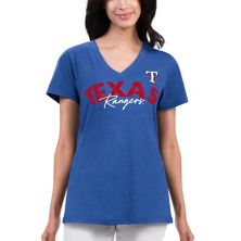 Женская футболка G-III 4Her от Carl Banks Royal Texas Rangers Key Move с v-образным вырезом In The Style