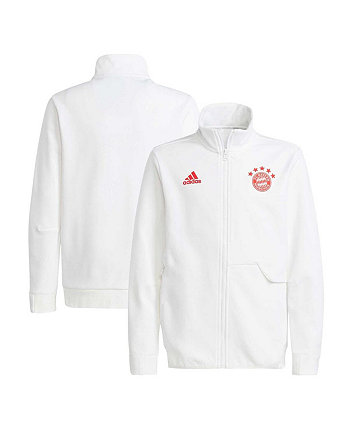 Big Boys White Bayern Munich 2023/24 Anthem Full-Zip Jacket Adidas