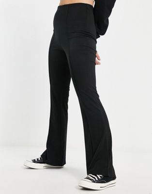 Черные расклешенные брюки стрейч Vila Vila