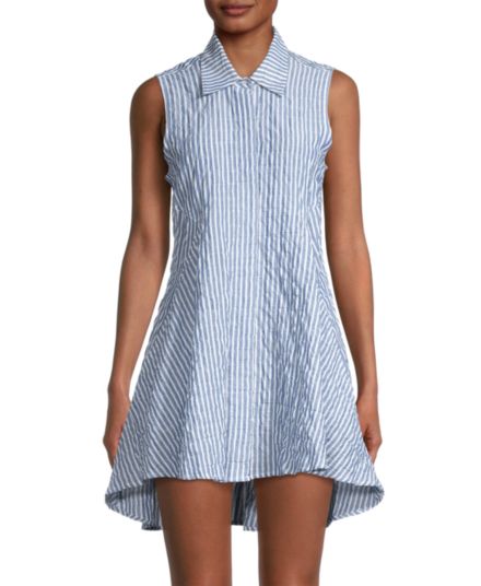 Платье-рубашка без рукавов из эластичного хлопка Donna Karan New York