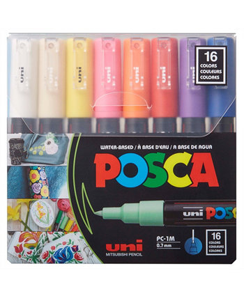 16 Piece Color Paint Extra Fine Marker Set, 1 ml POSCA